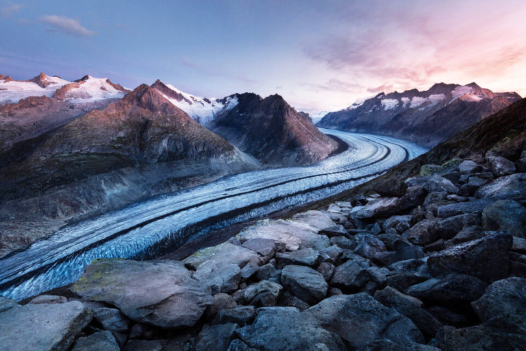 Le glacier d’Aletsch en Suisse.