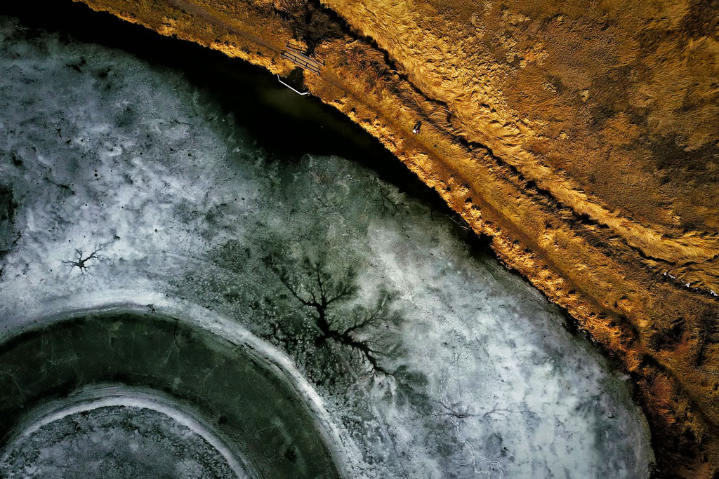 Photo du permafrost réalisée par un drone.