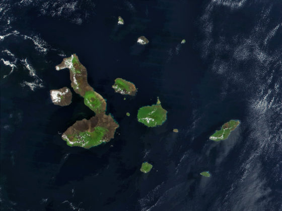 L'archipel des Galápagos vu depuis l'espace.