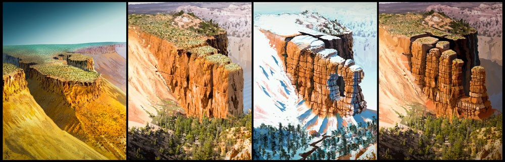 Figure des étapes de formation des Hoodoos de Bryce Canyon.