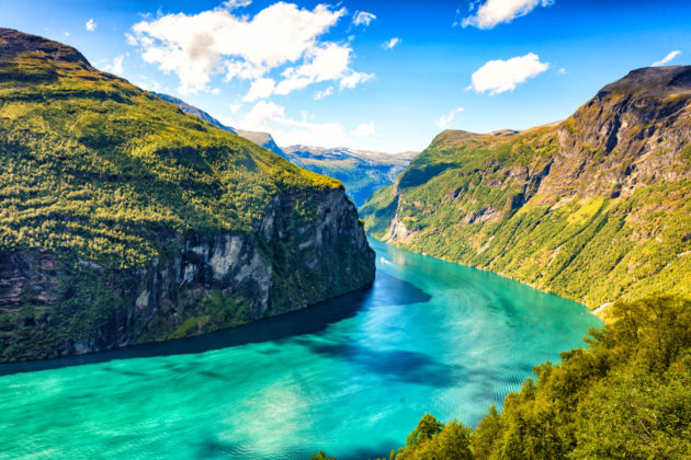 Vue sur le fjord de Geiranger en Norvège.