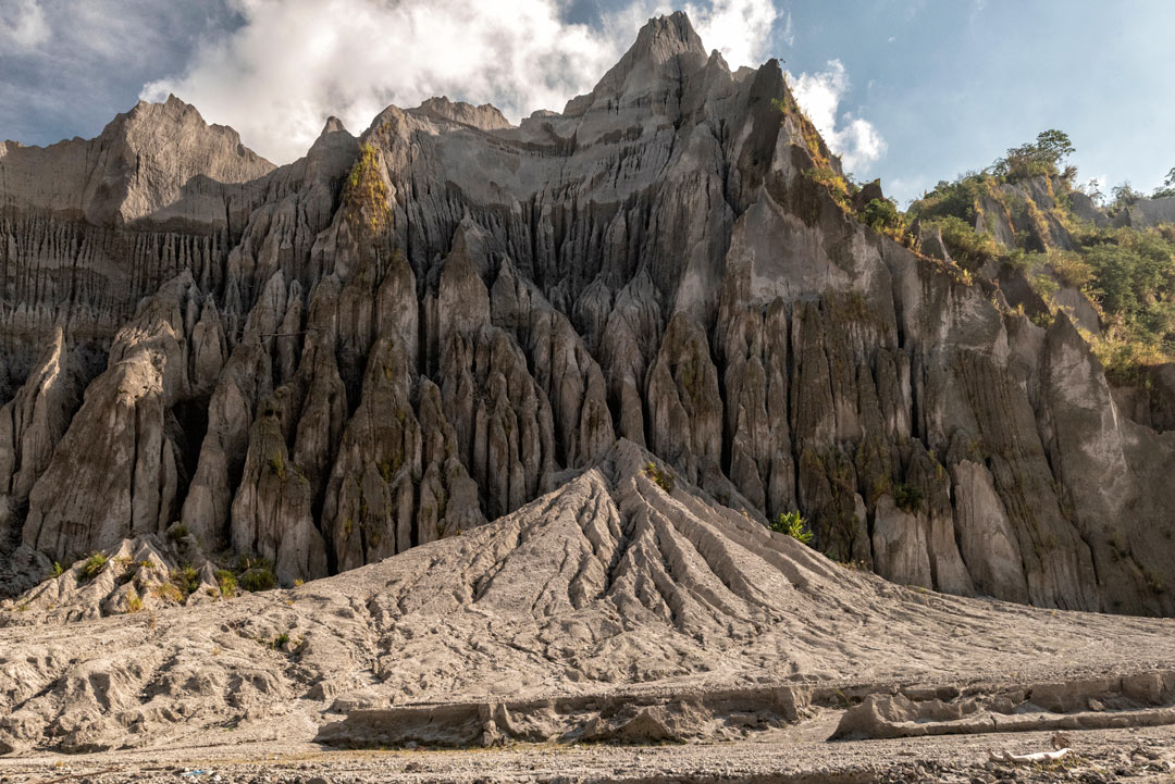 Dépôts de lahars sur le Pinatubo. 